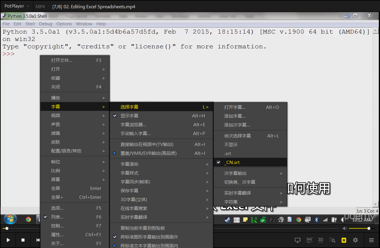 PotPlayer挂载中文字幕设置