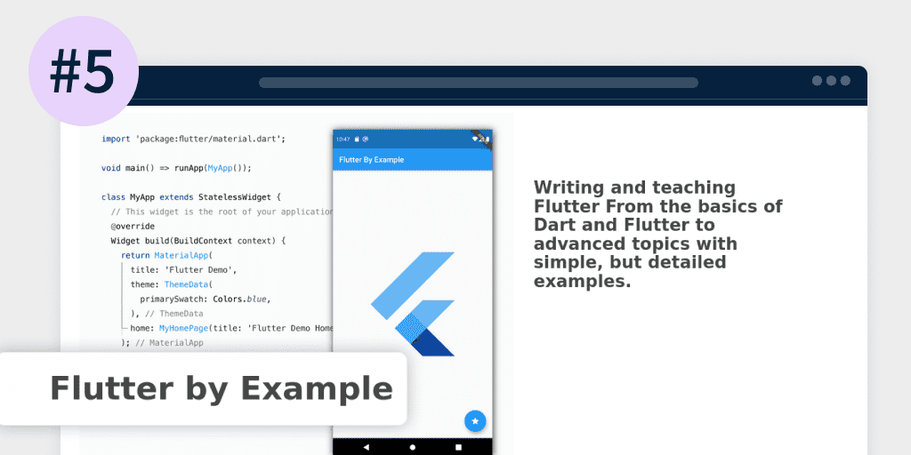 Flutter&Dart学习指南：2022年 8 个最佳 Flutter 和 Dart 课程：Flutter by Example