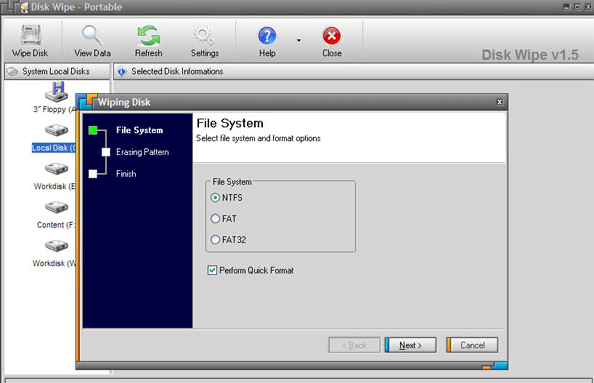 5款 Windows下的硬盘数据删除工具：Disk Wipe