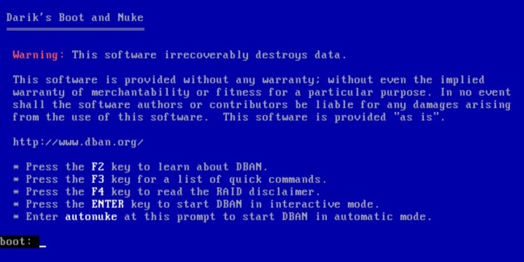 5款 Windows下的硬盘数据删除工具：DBan