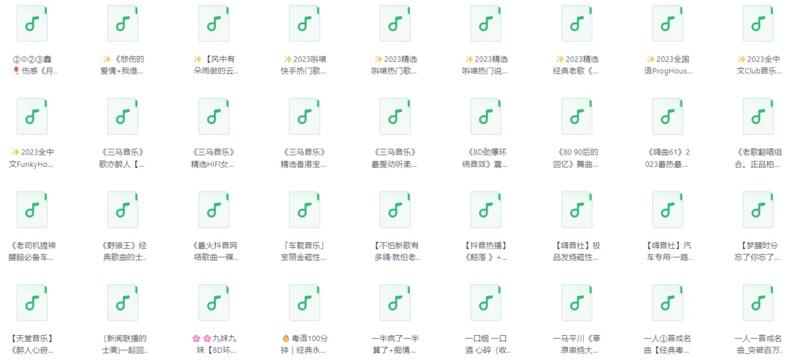 1309首热门车载DJ神曲合集!184G超清MP3免费下载