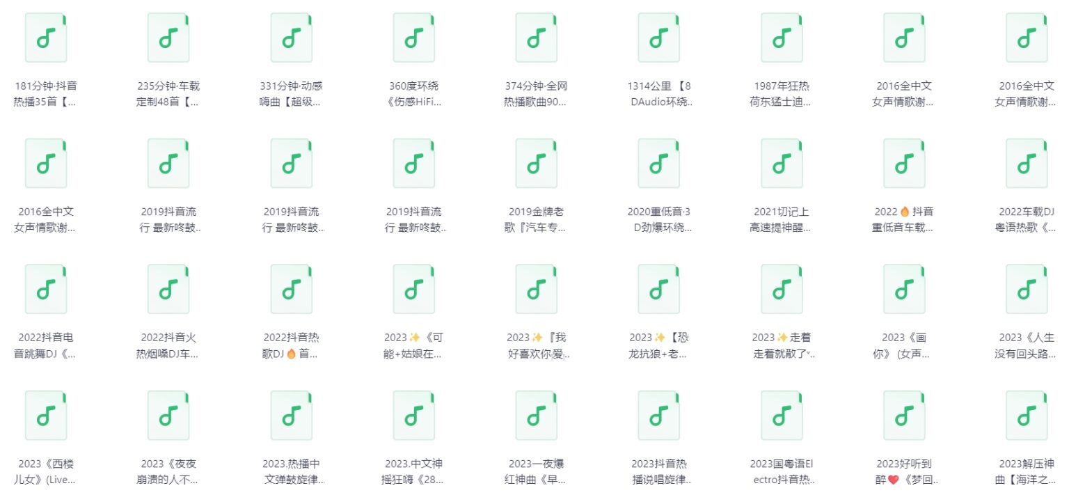 1309首热门车载DJ神曲合集!184G超清MP3免费下载