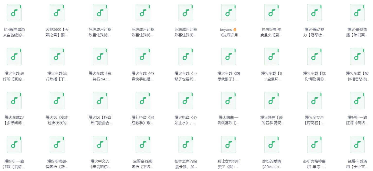 1309首热门车载DJ神曲合集!184G超清MP3免费下载