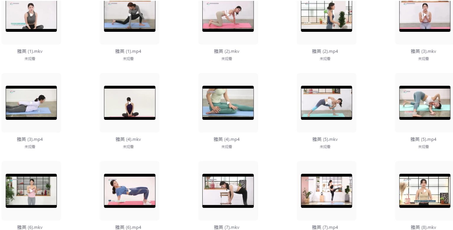 14位韩国瑜伽女神教学合集！1521部高清视频免费下载