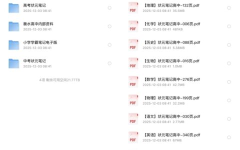 免费领！小初高名校全套状元笔记+内部知识点总结（市价198元）