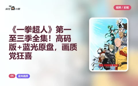 《一拳超人》第一至三季全集！4K高码版+蓝光原盘，画质党狂喜