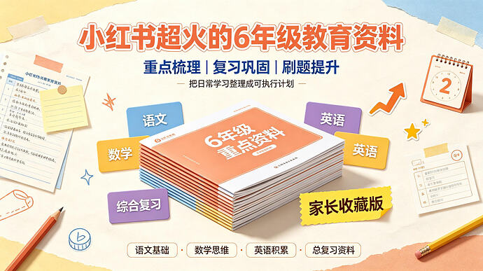 小升初必备!小红书超火6年级教育资料,23份PDF可打印,数学语文英语全涵盖