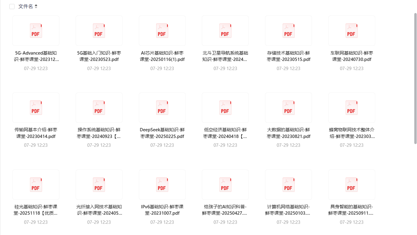 鲜枣课堂原创课件全套PDF:5G、AI芯片、卫星通信等40+前沿科技知识免费学