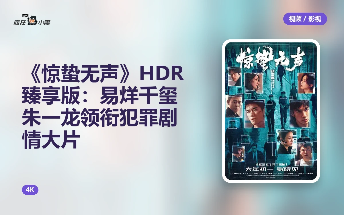 《惊蛰无声》4K HDR臻享版:易烊千玺朱一龙领衔犯罪剧情大片