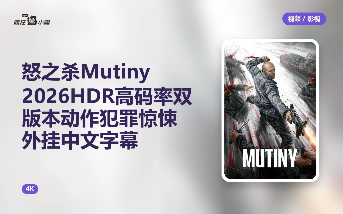 怒之杀 Mutiny 2026 4K HDR 高码率双版本 动作犯罪惊悚 外挂中文字幕