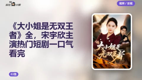 《大小姐是无双王者》全63集完整版，宋宇欣主演热门短剧一口气看完