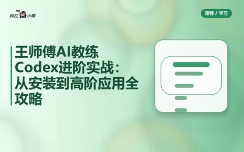 王师傅AI教练Codex进阶实战：从安装到高阶应用全攻略