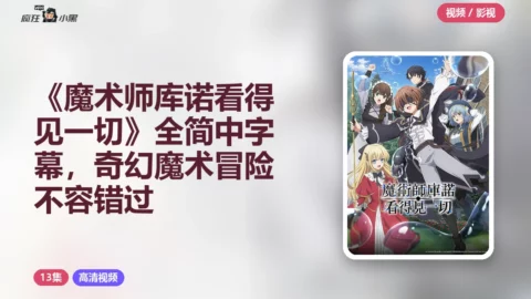 《魔术师库诺看得见一切》全13集1080P简中字幕，奇幻魔术冒险不容错过