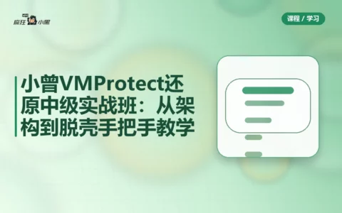 小曾VMProtect还原中级实战班：从架构到脱壳手把手教学